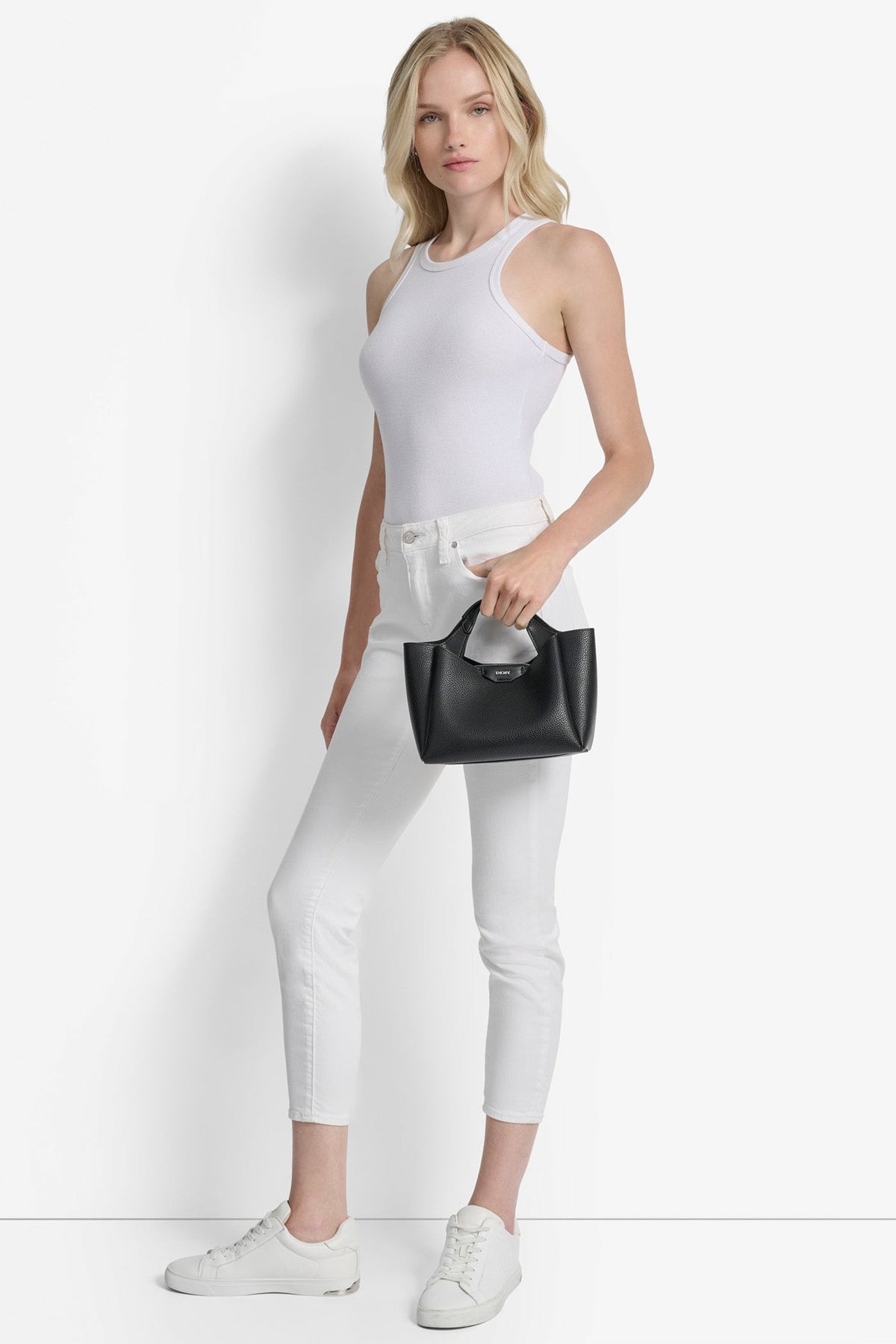 BLACK DKNY WILLA MINI SATCHEL