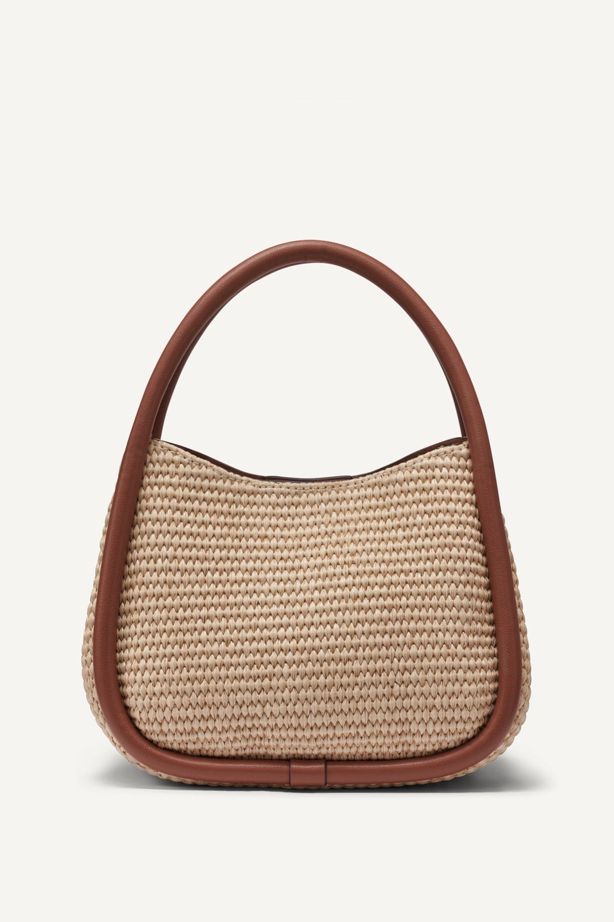 Natural/Saddle DKNY CAPRI WOVEN HOBO CROSSBODY BAG