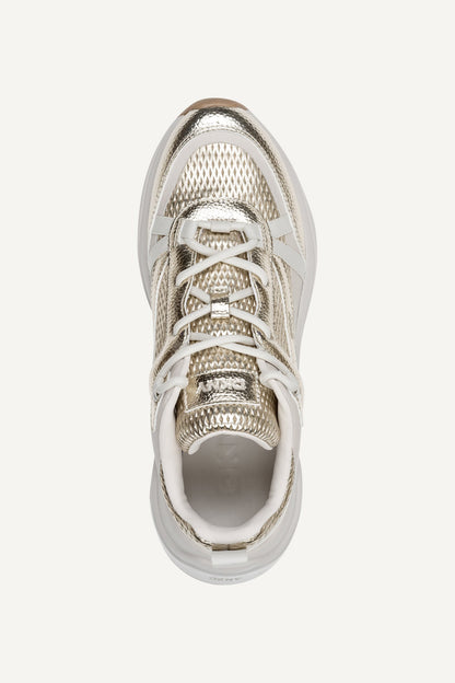 WHITE GOLD DKNY JUNA LACE-UP SNEAKERS