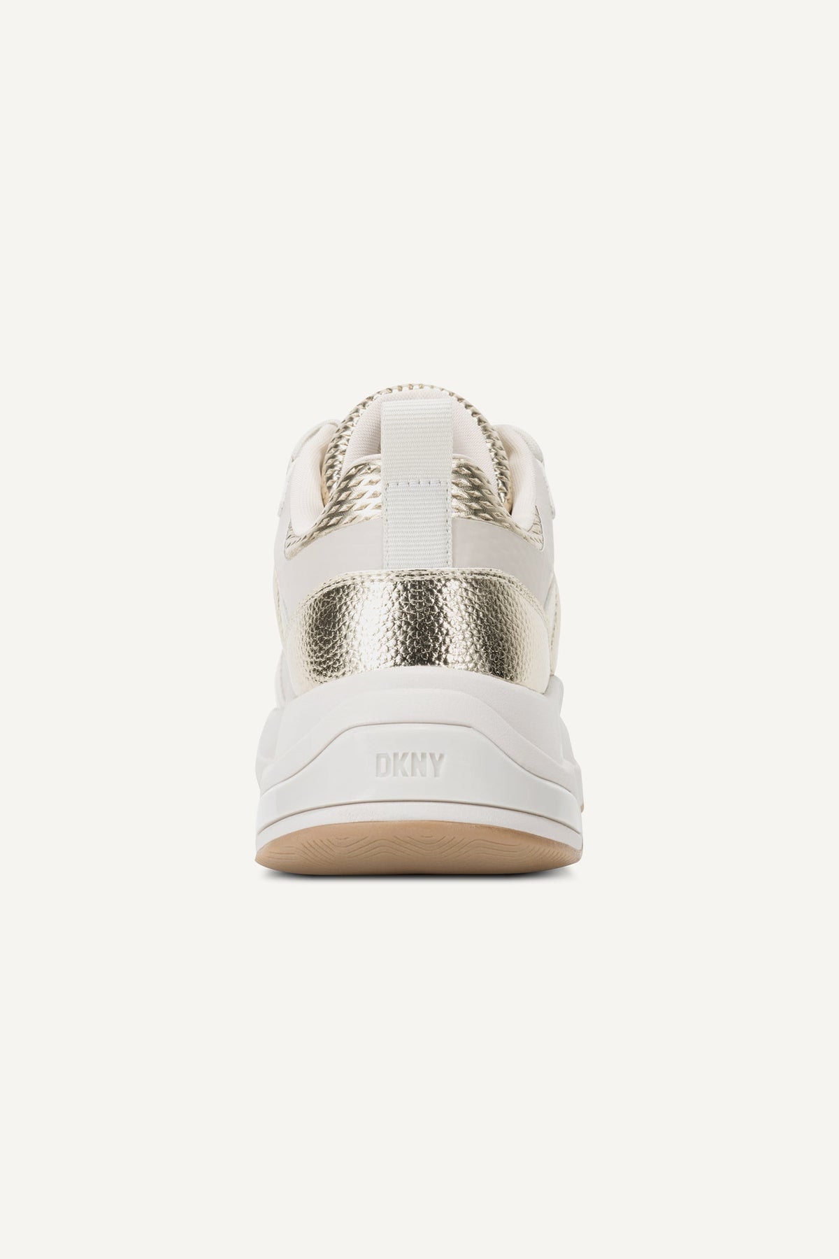 WHITE GOLD DKNY JUNA LACE-UP SNEAKERS