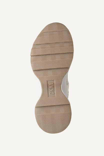 WHITE GOLD DKNY JUNA LACE-UP SNEAKERS