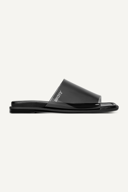Black DKNY CATALINE FLAT SLIDE SANDAL