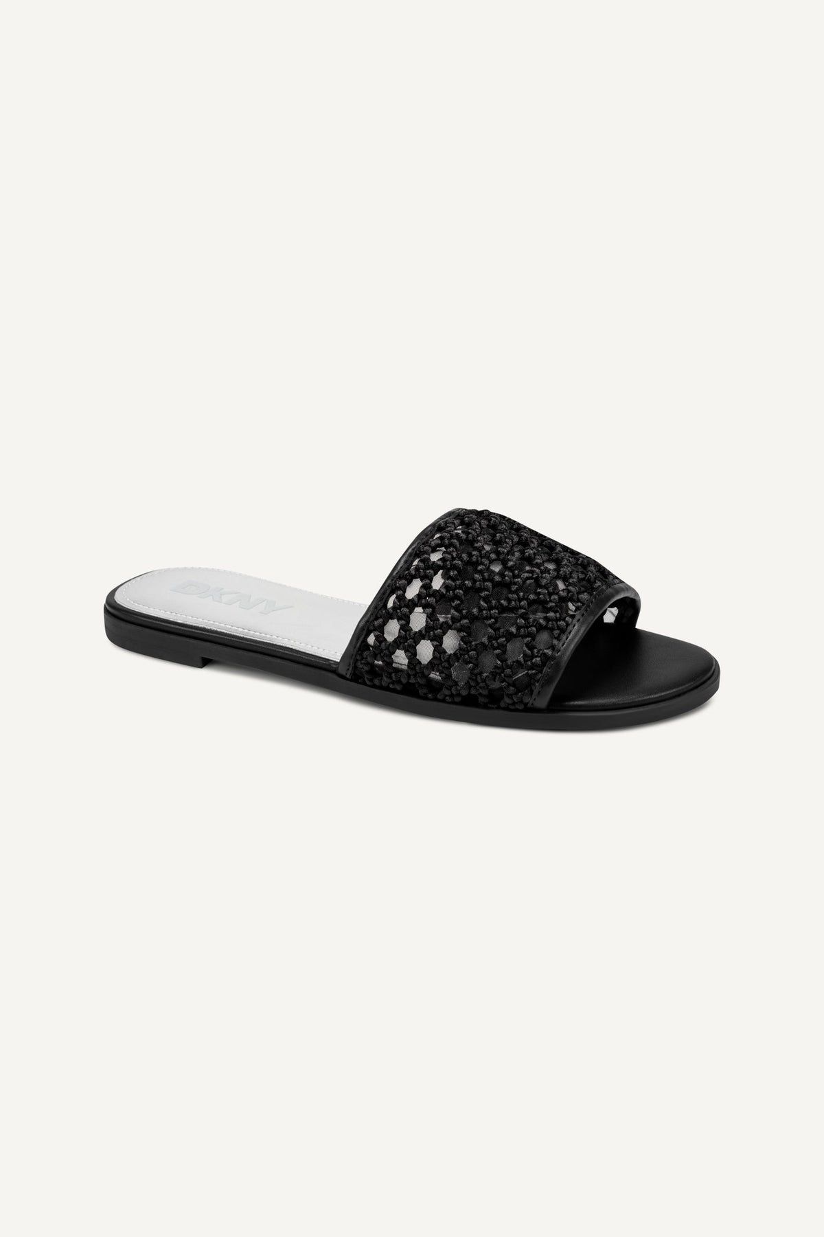 Black DKNY WINTER FLAT SLIDE