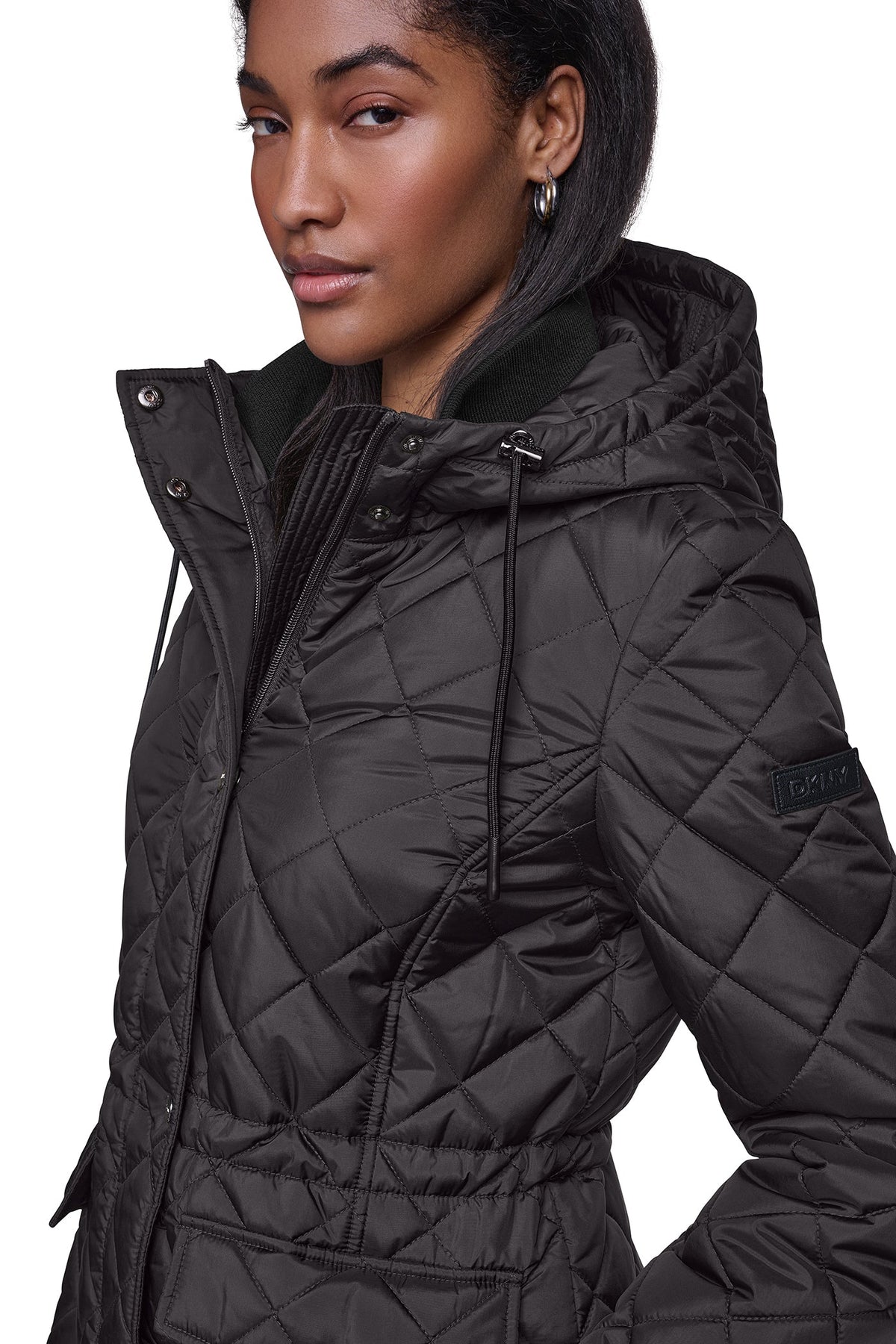 Black DKNY QUILTED ANORAK