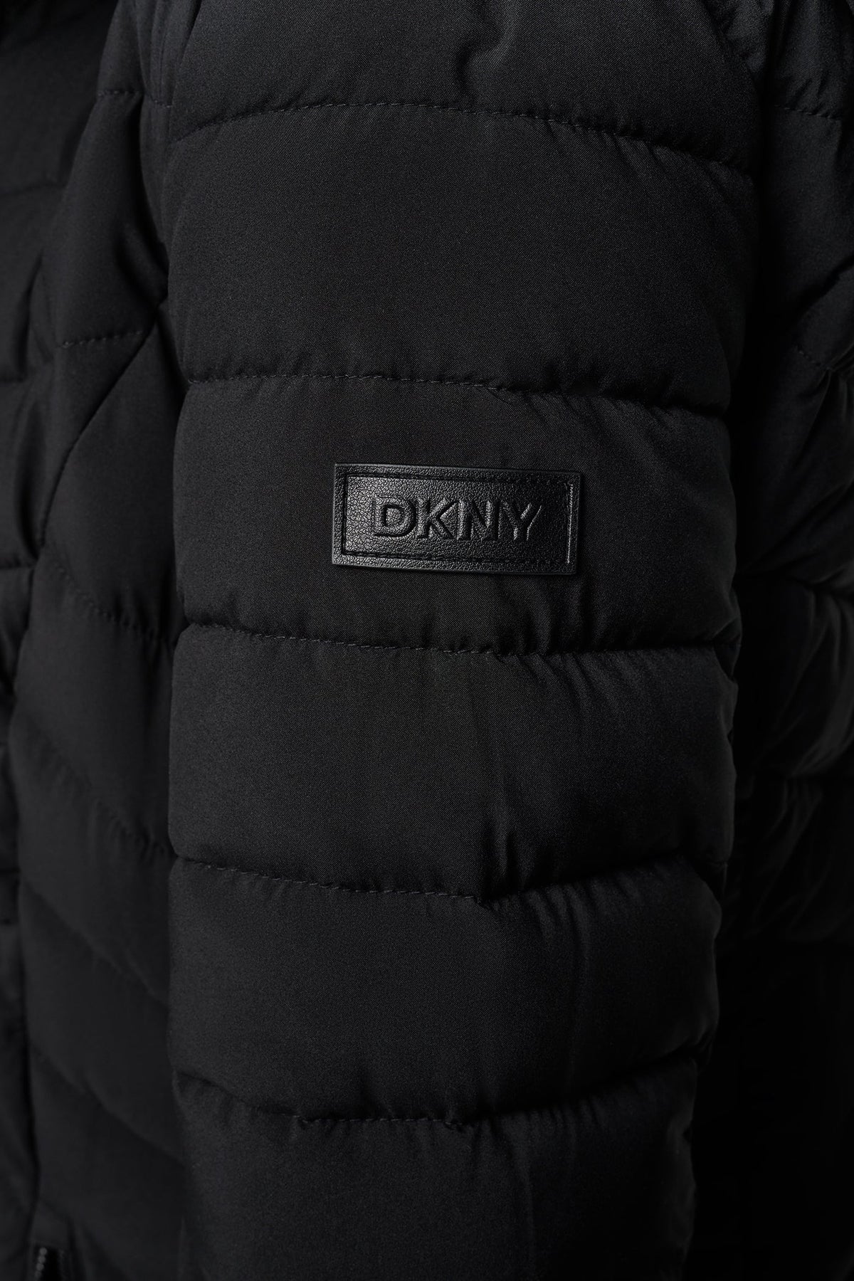 BORDEAUX DKNY HOODED STAND COLLAR PUFFER