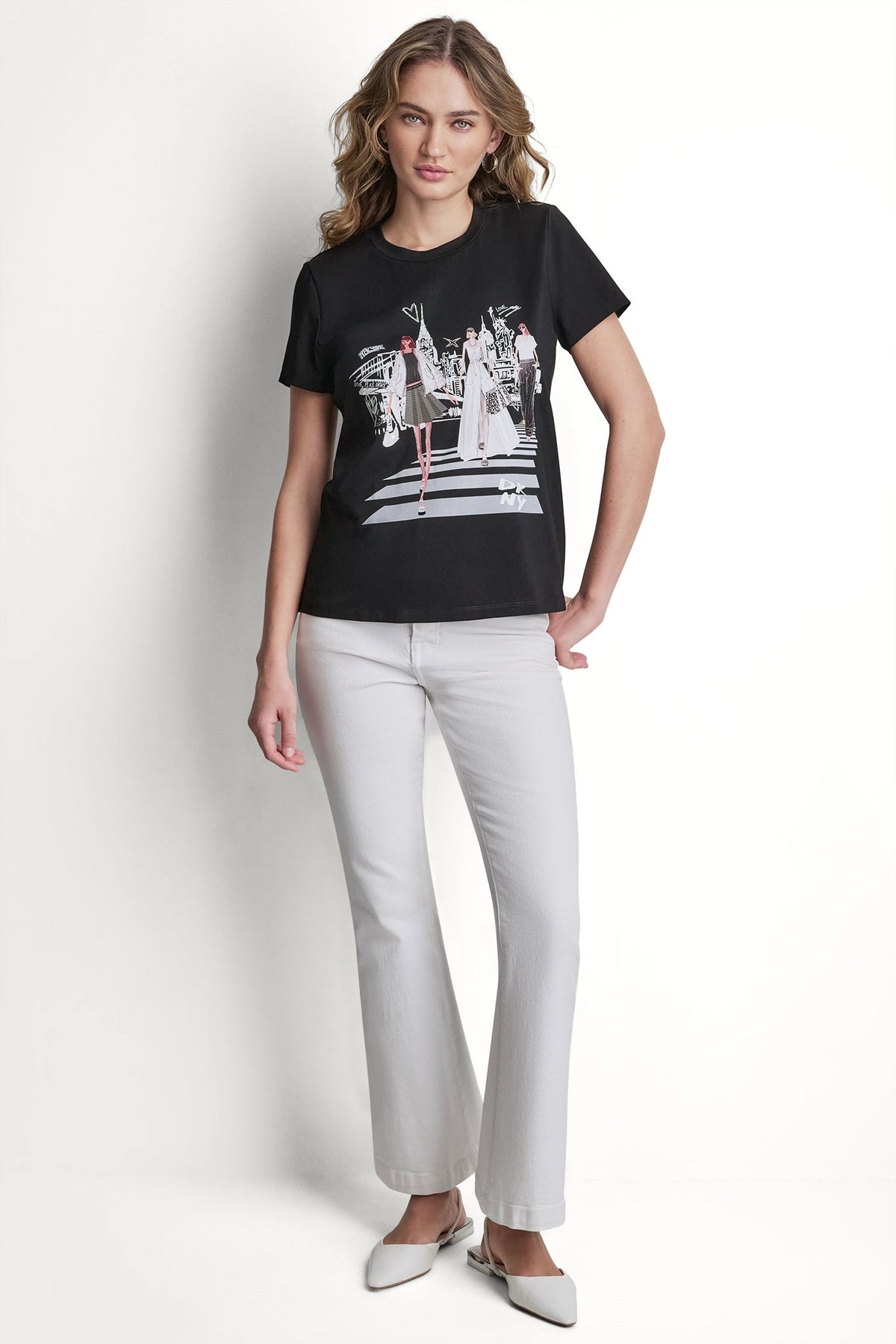 Black DKNY NEW YORK ICONS GRAPHIC TEE