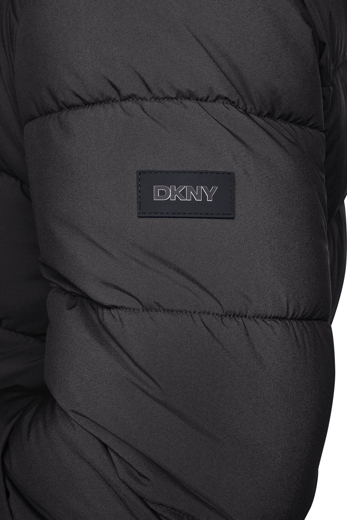 White DKNY HEAVY WEIGHT HOODED PUFFER