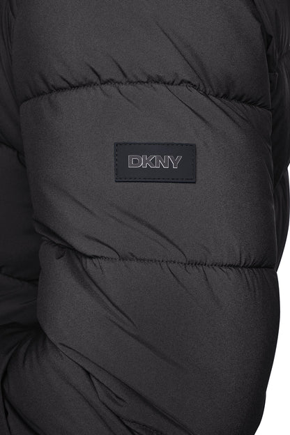 White DKNY HEAVY WEIGHT HOODED PUFFER