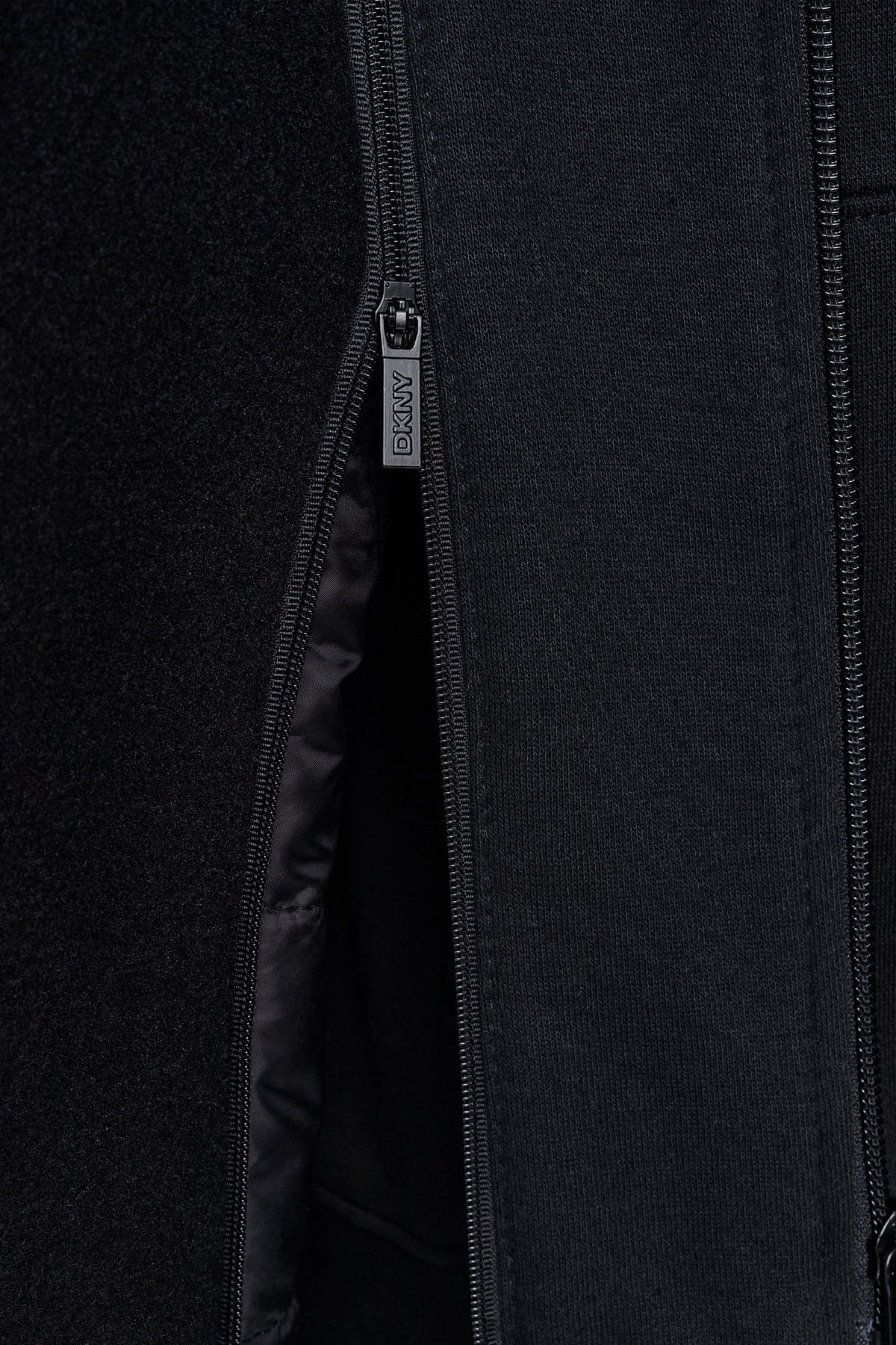 Black DKNY FAUX WOOL COAT
