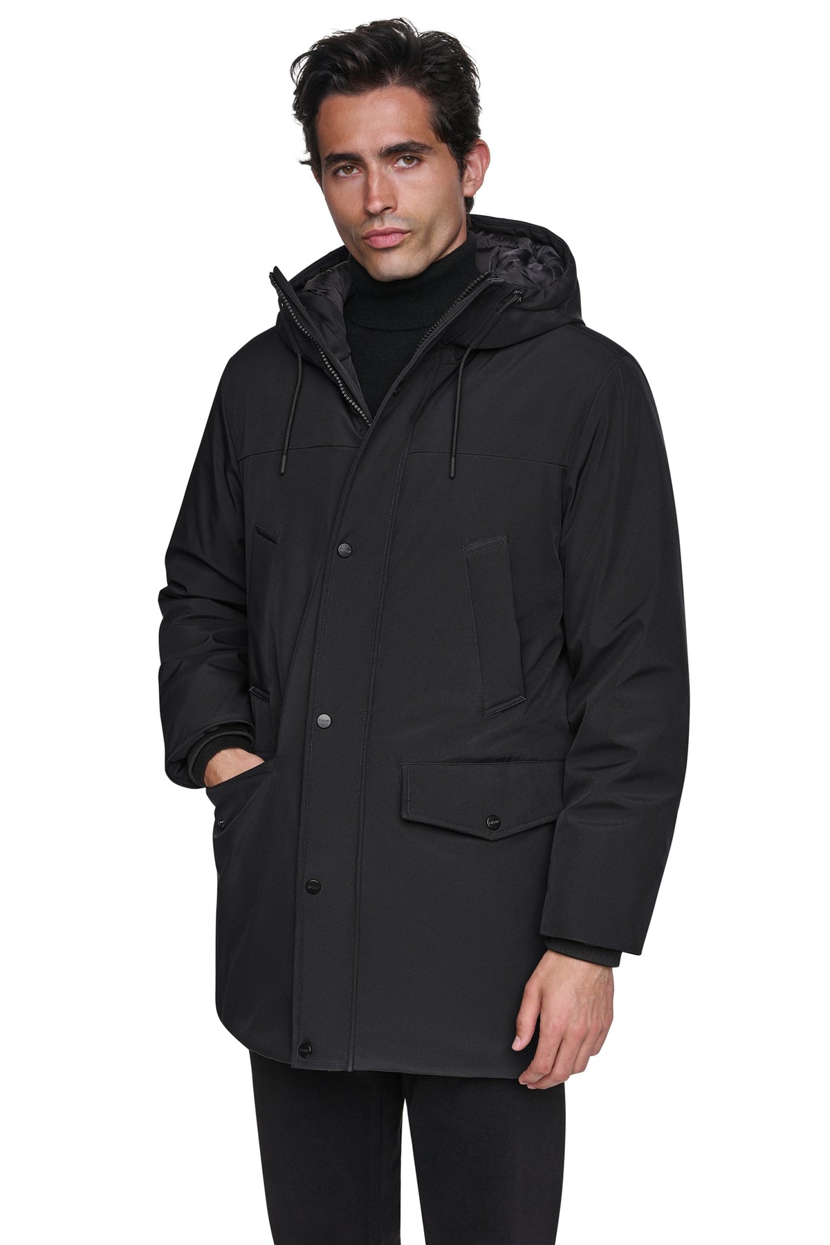 Black DKNY HEAVY WEIGHT URBAN PARKA