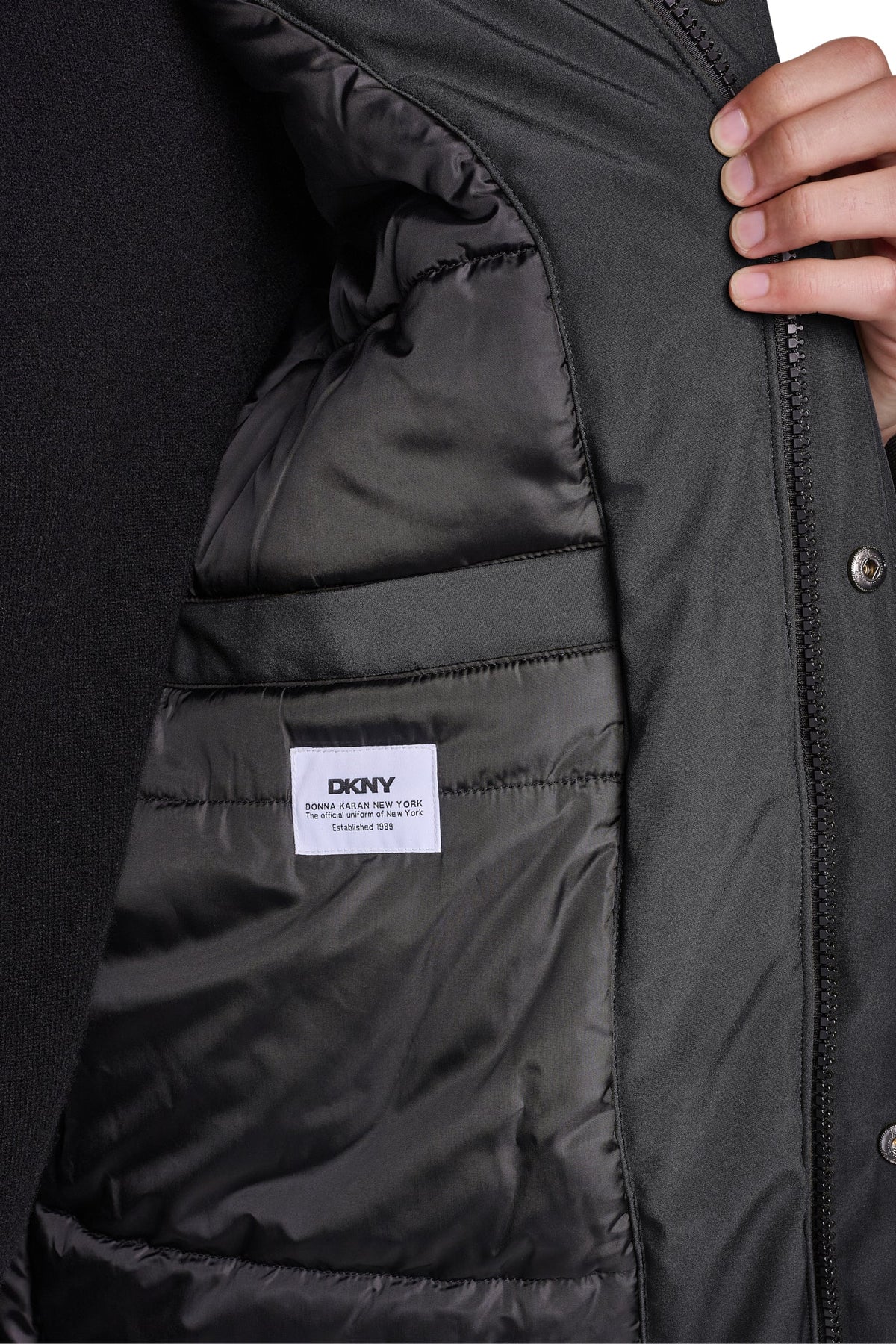 Black DKNY HEAVY WEIGHT URBAN PARKA