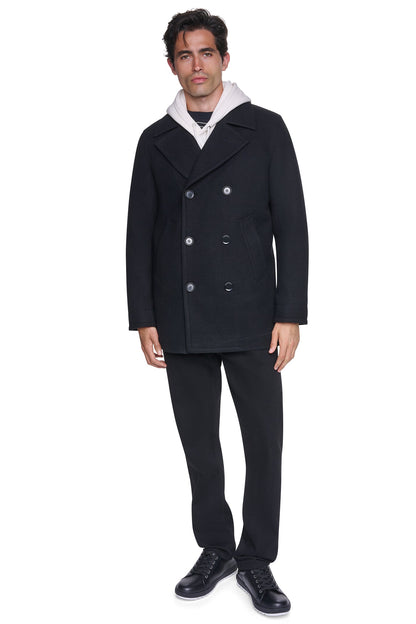 Charcoal DKNY FAUX WOOL PEACOAT