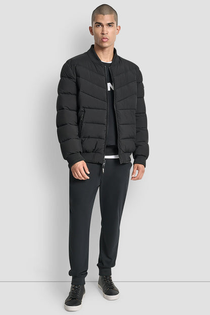 NAVY DKNY STRETCH BOMBER JACKET