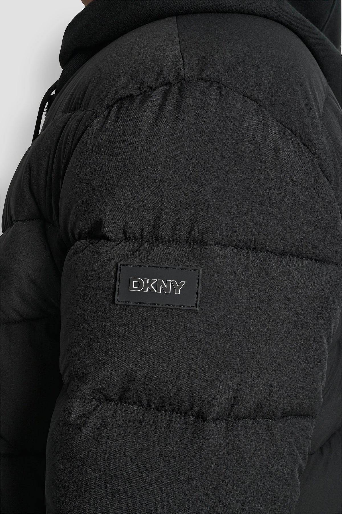 NAVY DKNY STRETCH BOMBER JACKET