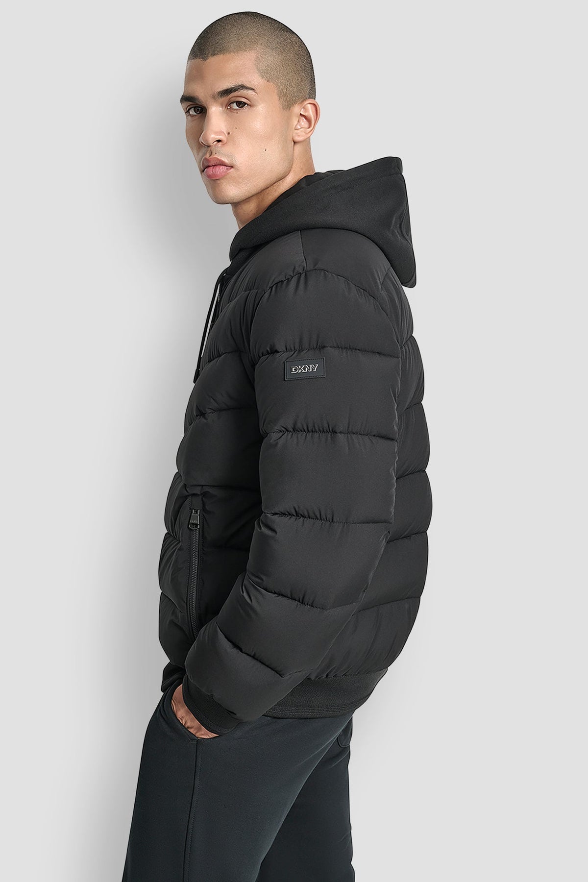 IRON DKNY STRETCH BOMBER JACKET