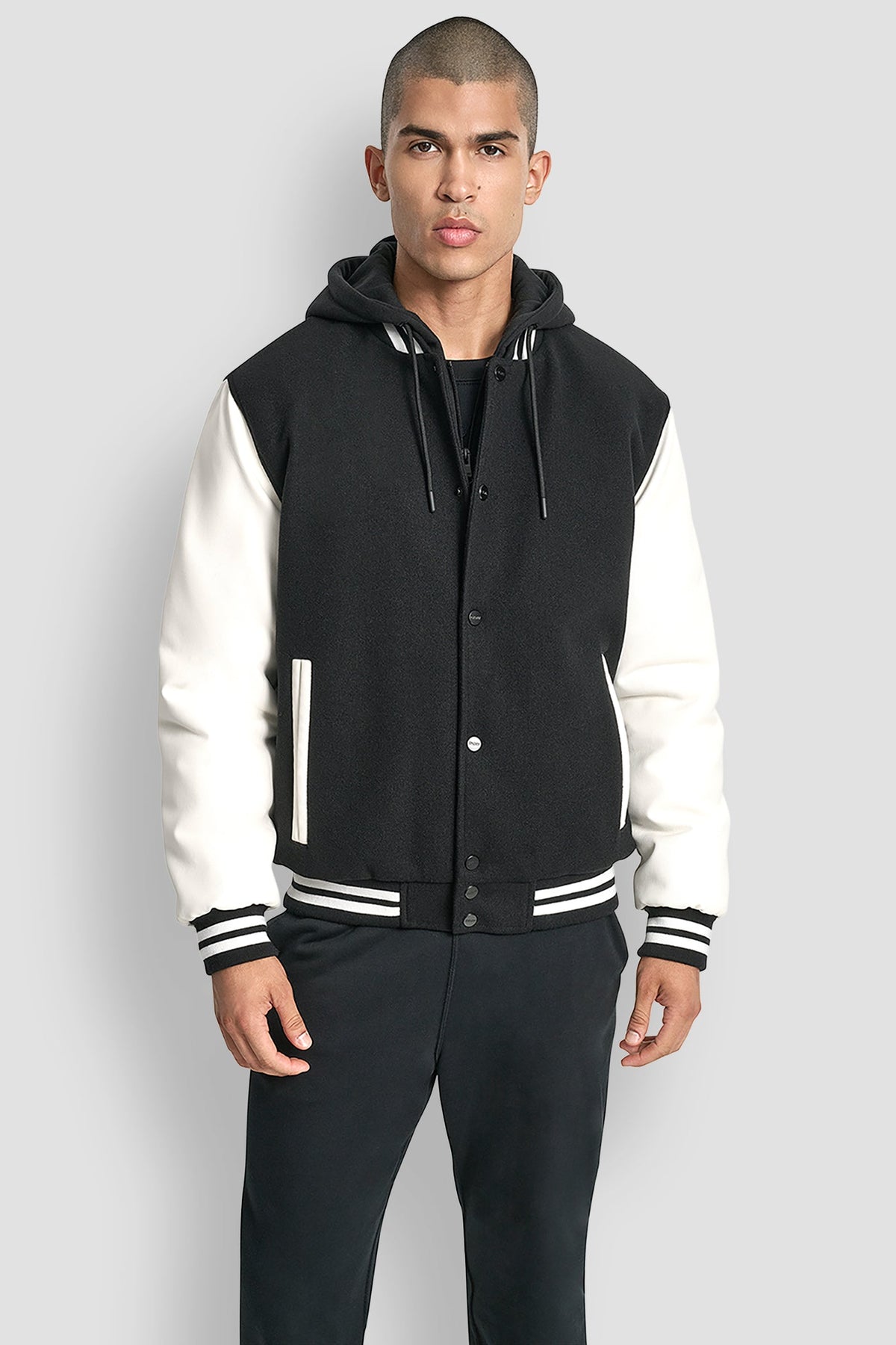 Black DKNY VARSITY JACKET