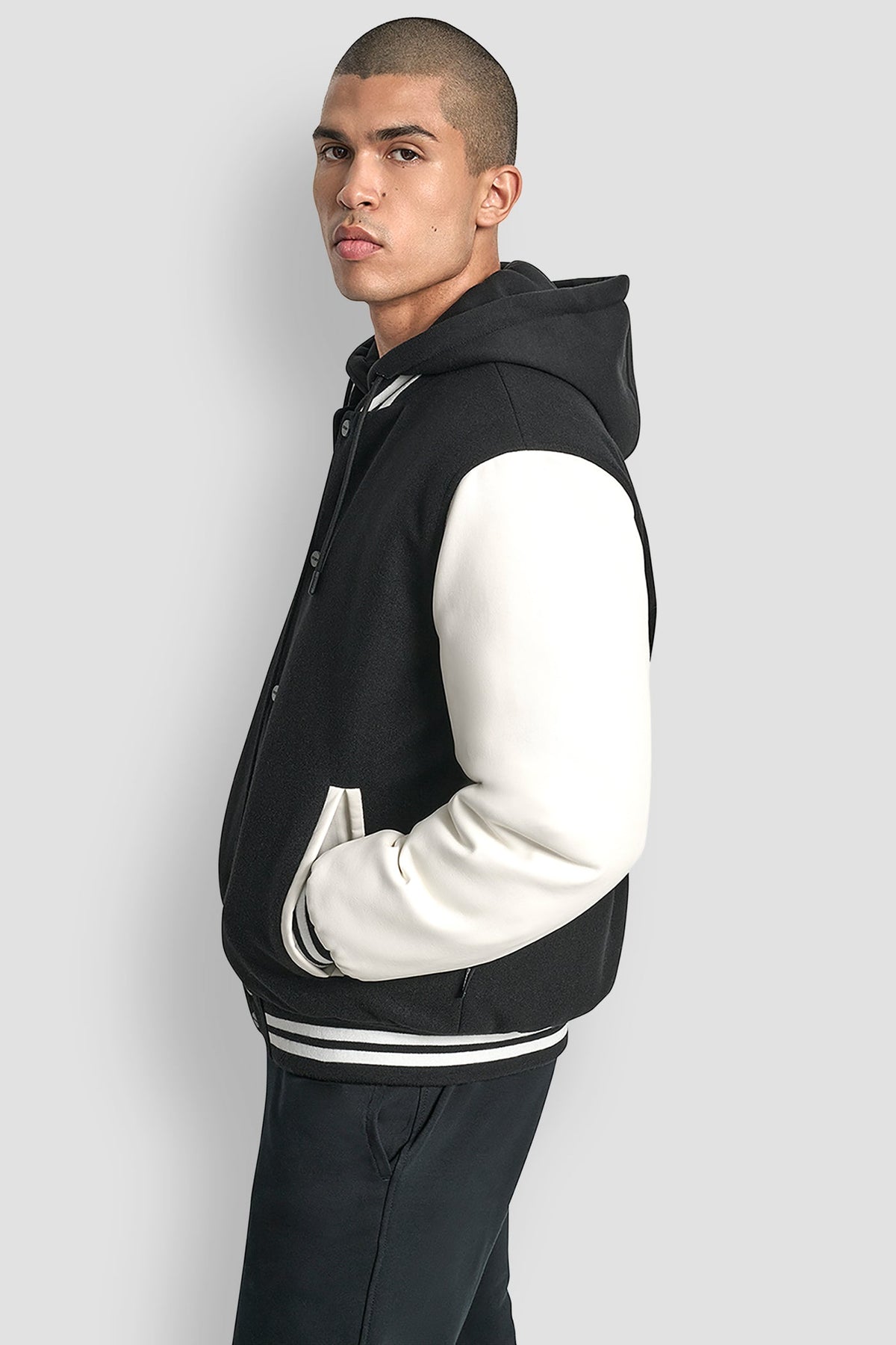 Black DKNY VARSITY JACKET