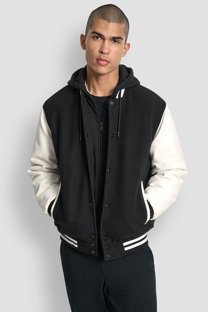 Black DKNY VARSITY JACKET