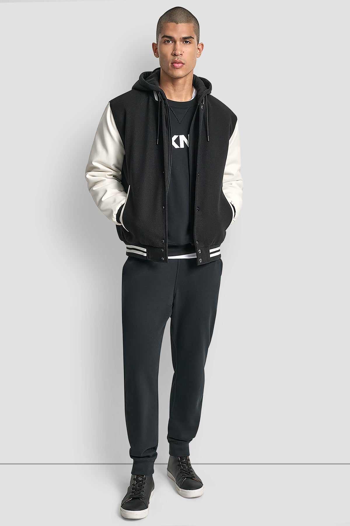 Black DKNY VARSITY JACKET