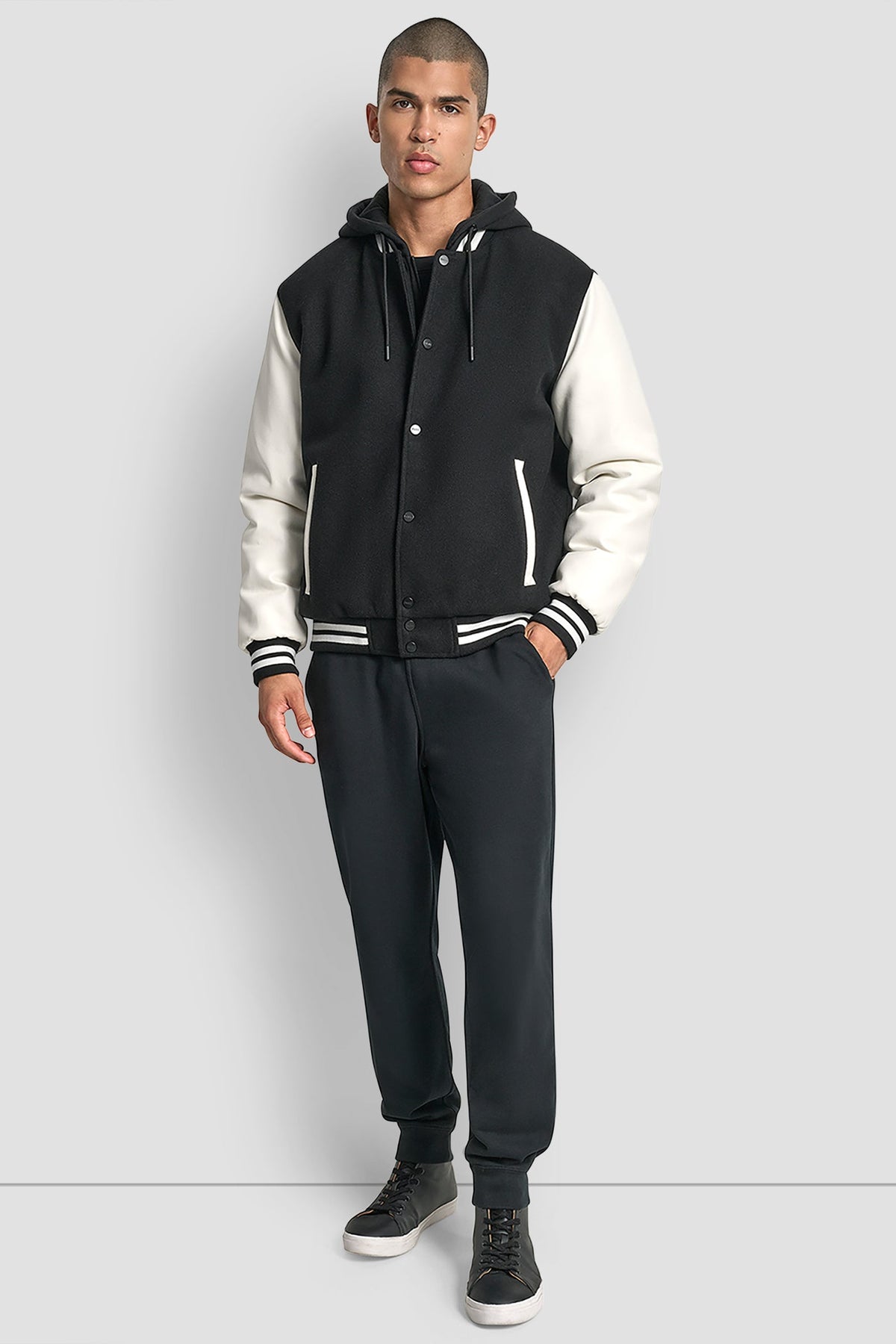 Black DKNY VARSITY JACKET