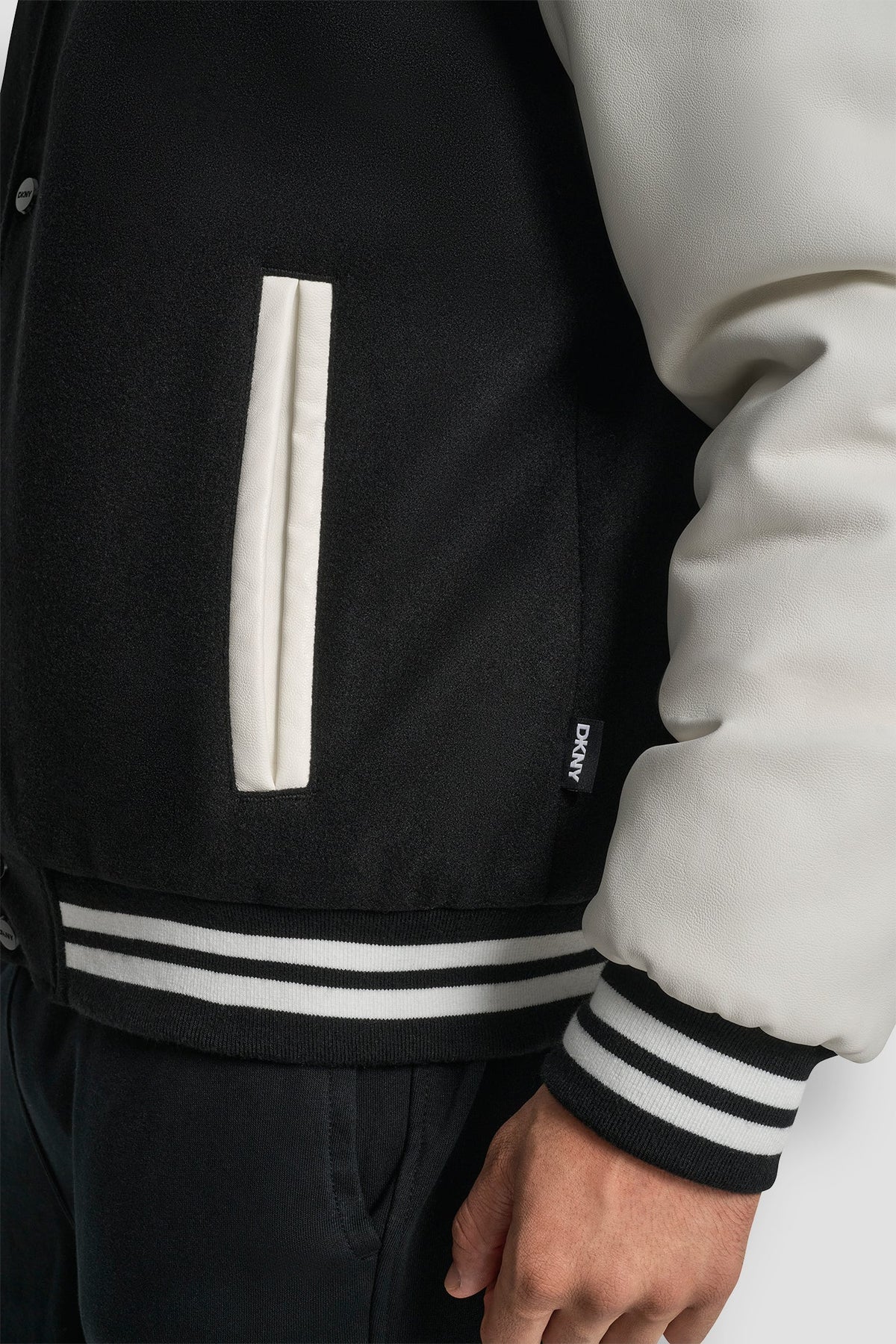 Black DKNY VARSITY JACKET