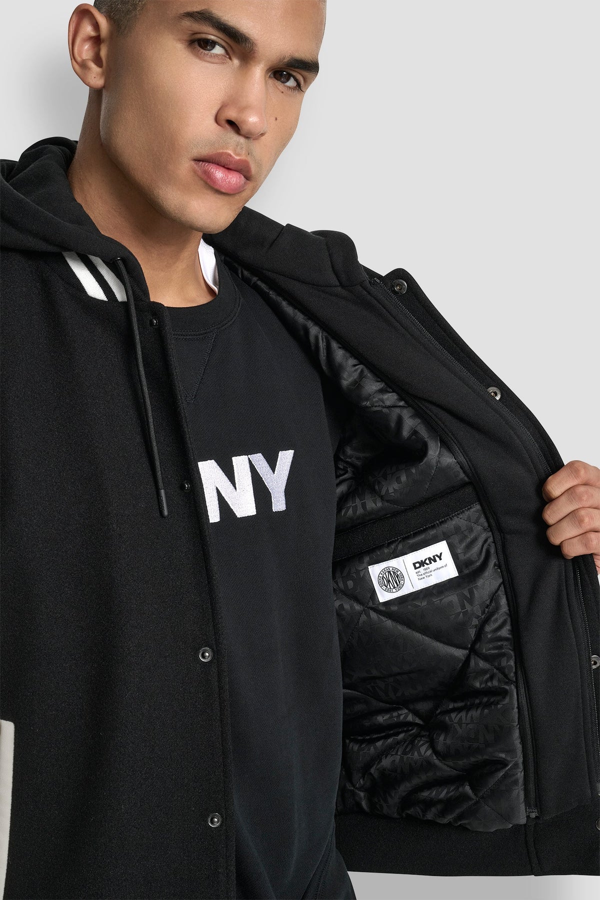 Black DKNY VARSITY JACKET