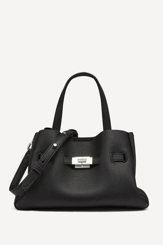 BLACK/SILVER DKNY BRYAR SMALL SATCHEL