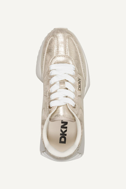 Silver DKNY NAPLES LACE UP SNEAKER