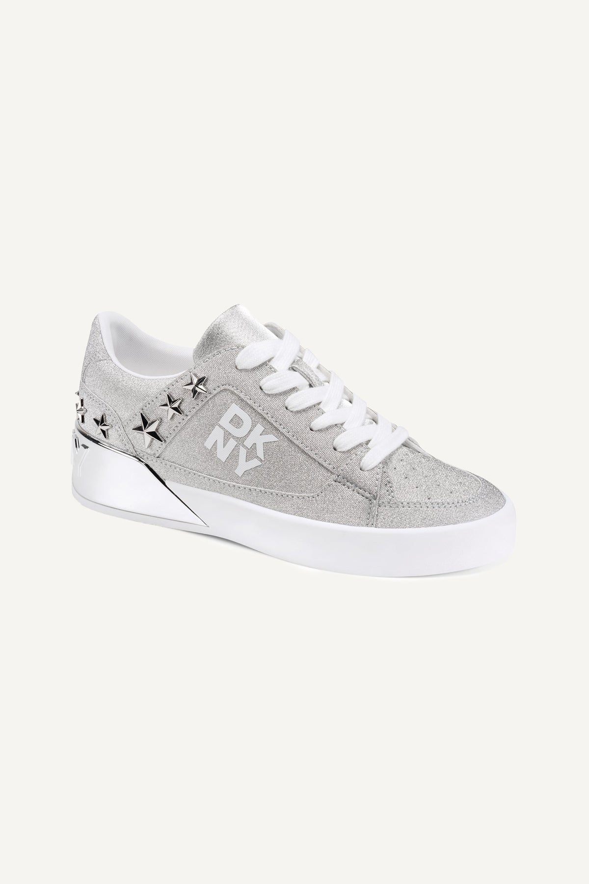 Silver DKNY MANSERRA LACE UP SNEAKER