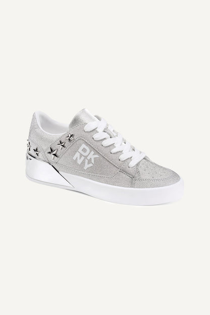 Silver DKNY MANSERRA LACE UP SNEAKER