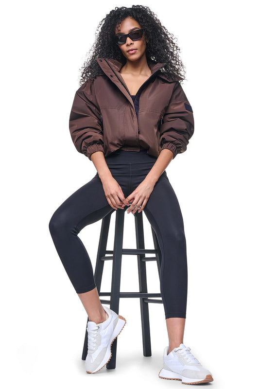 Travertine/Festive Pink DKNY OVERSIZED LOGO HOODED JACKET