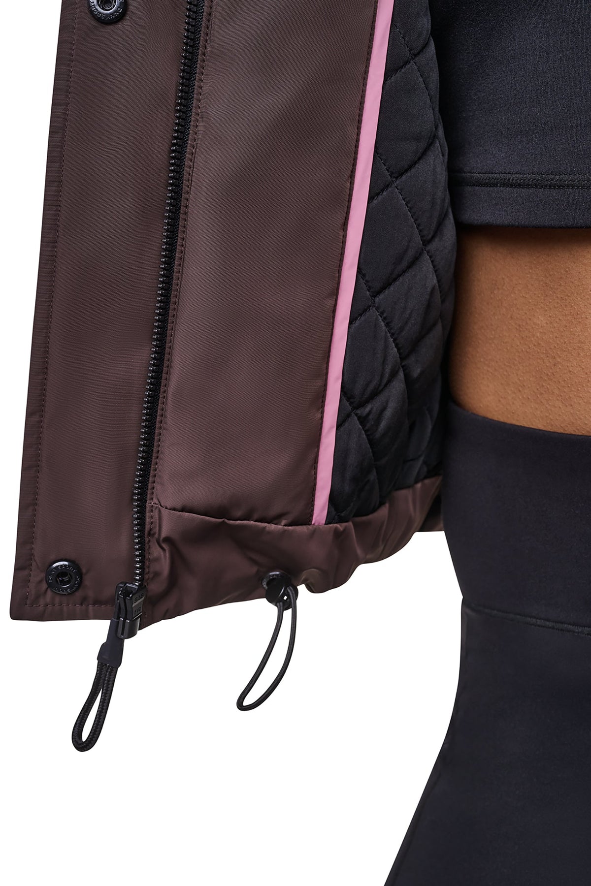 Travertine/Festive Pink DKNY OVERSIZED LOGO HOODED JACKET