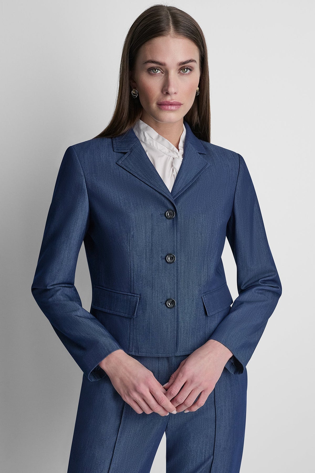 Dark Navy DKNY CROPPED BLAZER