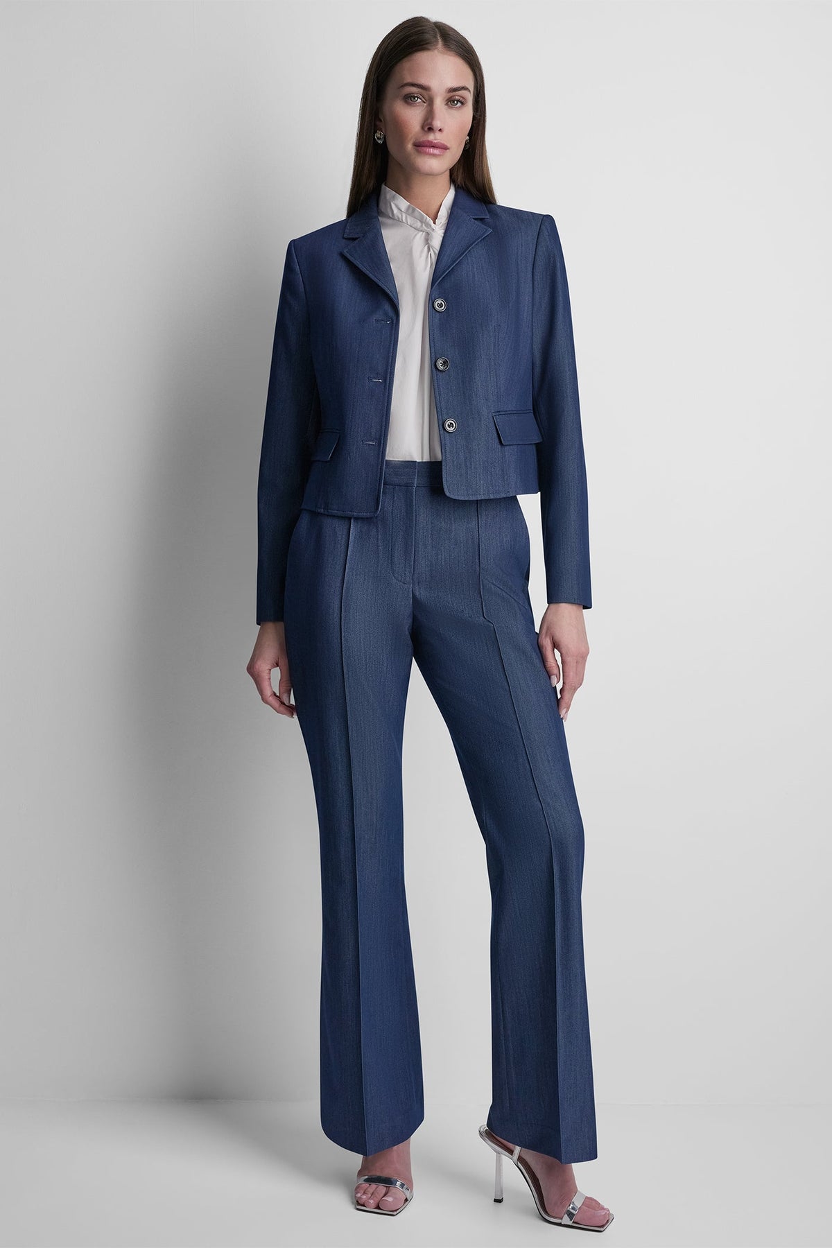 Dark Navy DKNY CROPPED BLAZER