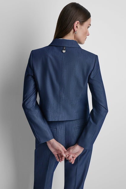 Dark Navy DKNY CROPPED BLAZER