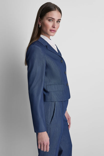 Dark Navy DKNY CROPPED BLAZER