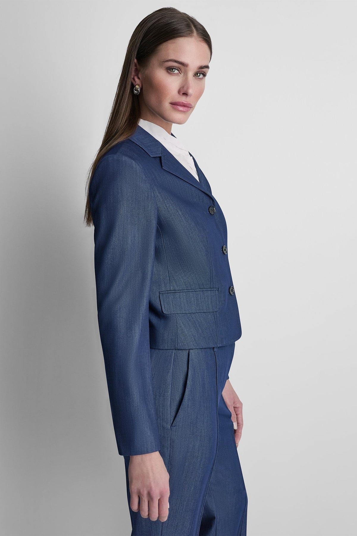 Dark Navy DKNY CROPPED BLAZER