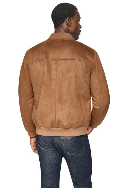 Olive DKNY FAUX SUEDE BOMBER JACKET