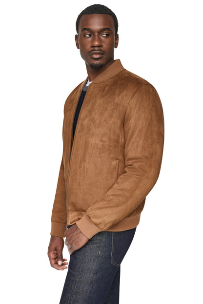 Olive DKNY FAUX SUEDE BOMBER JACKET