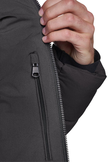 Black DKNY HEAVY WEIGHT HOODED PUFFER