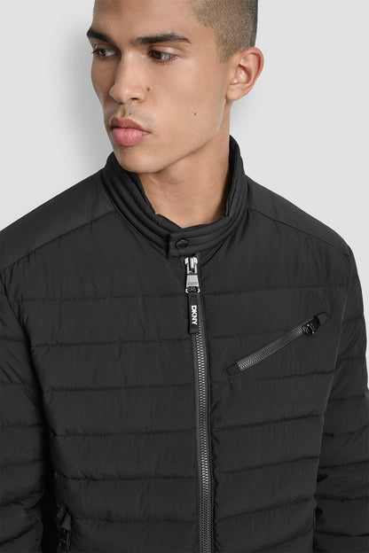 Black DKNY LIGHT WEIGHT MOTO JACKET