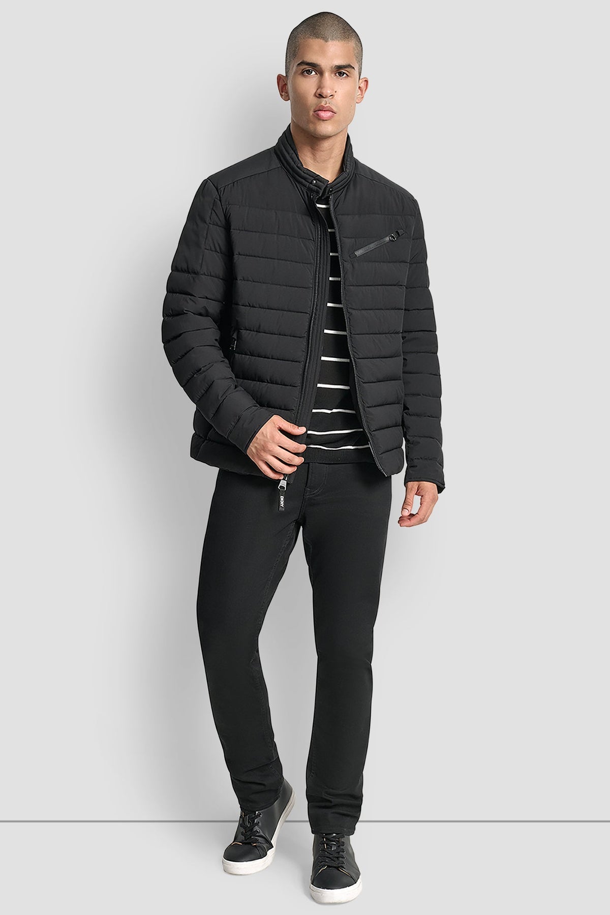 Black DKNY LIGHT WEIGHT MOTO JACKET