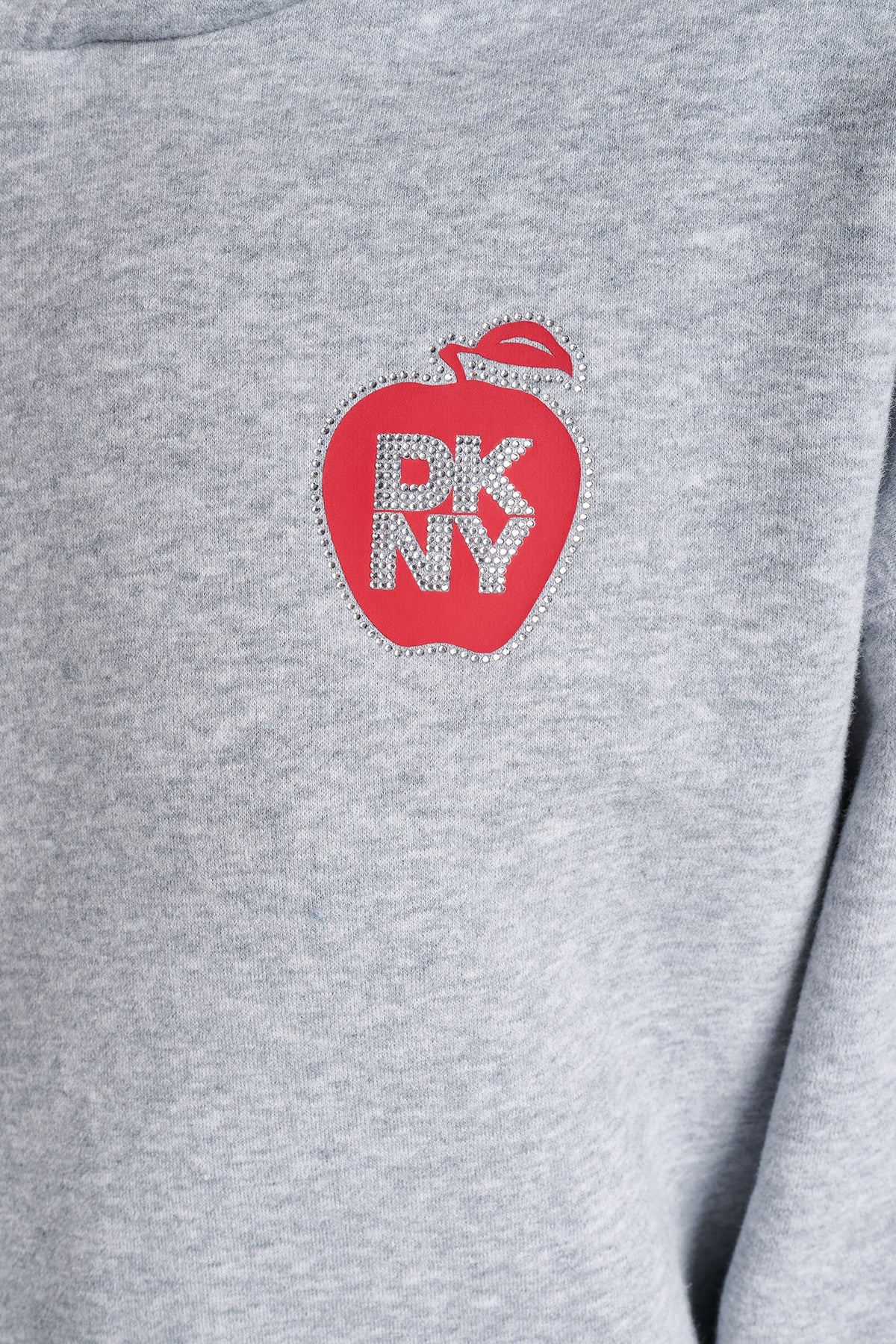 Black DKNY OVERSIZED BIG APPLE LOGO HOODIE
