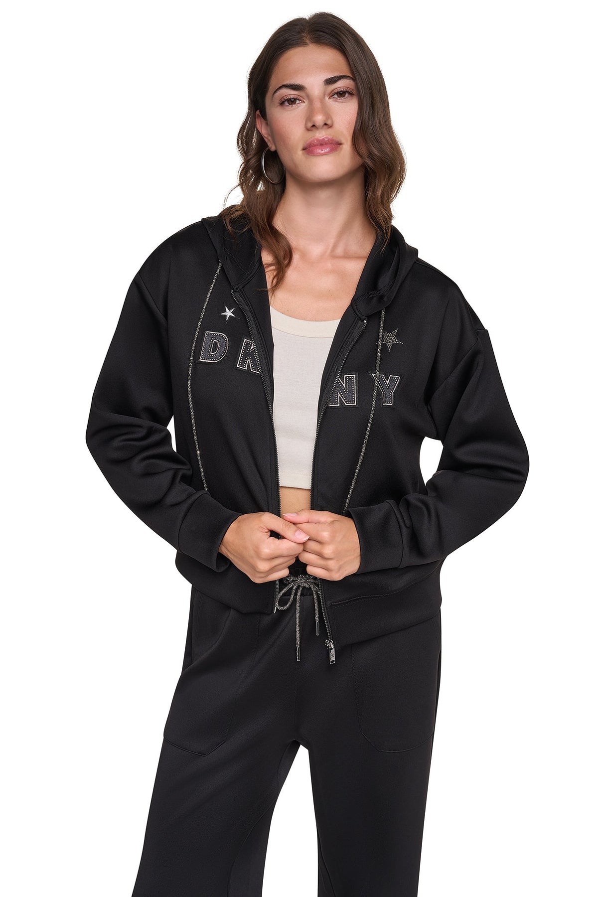 Ivory DKNY PINS & PATCHES HOODIE