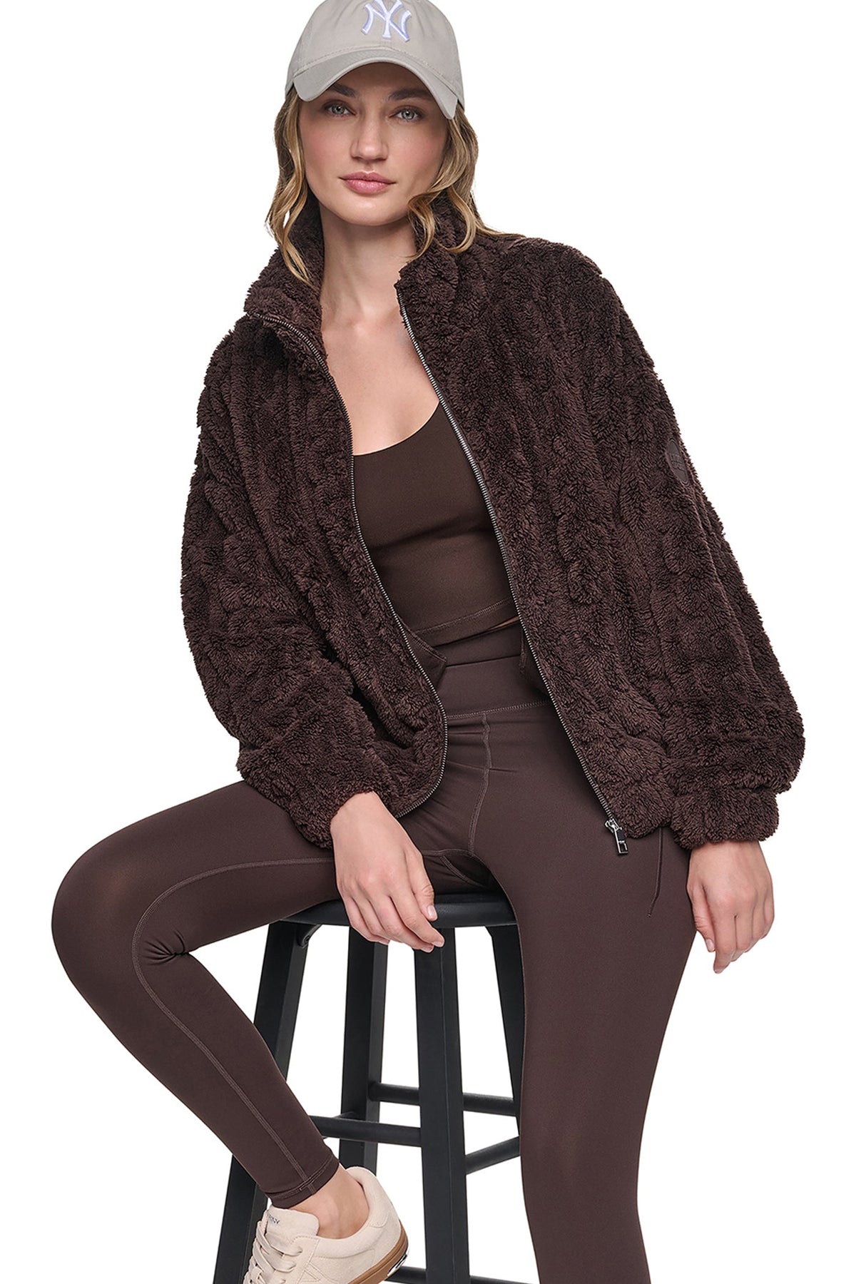Eggnog DKNY CABLE SHERPA FULL ZIP JACKET
