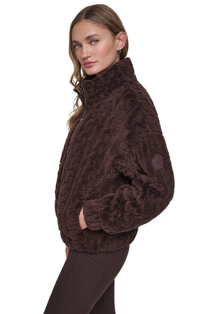 Eggnog DKNY CABLE SHERPA FULL ZIP JACKET