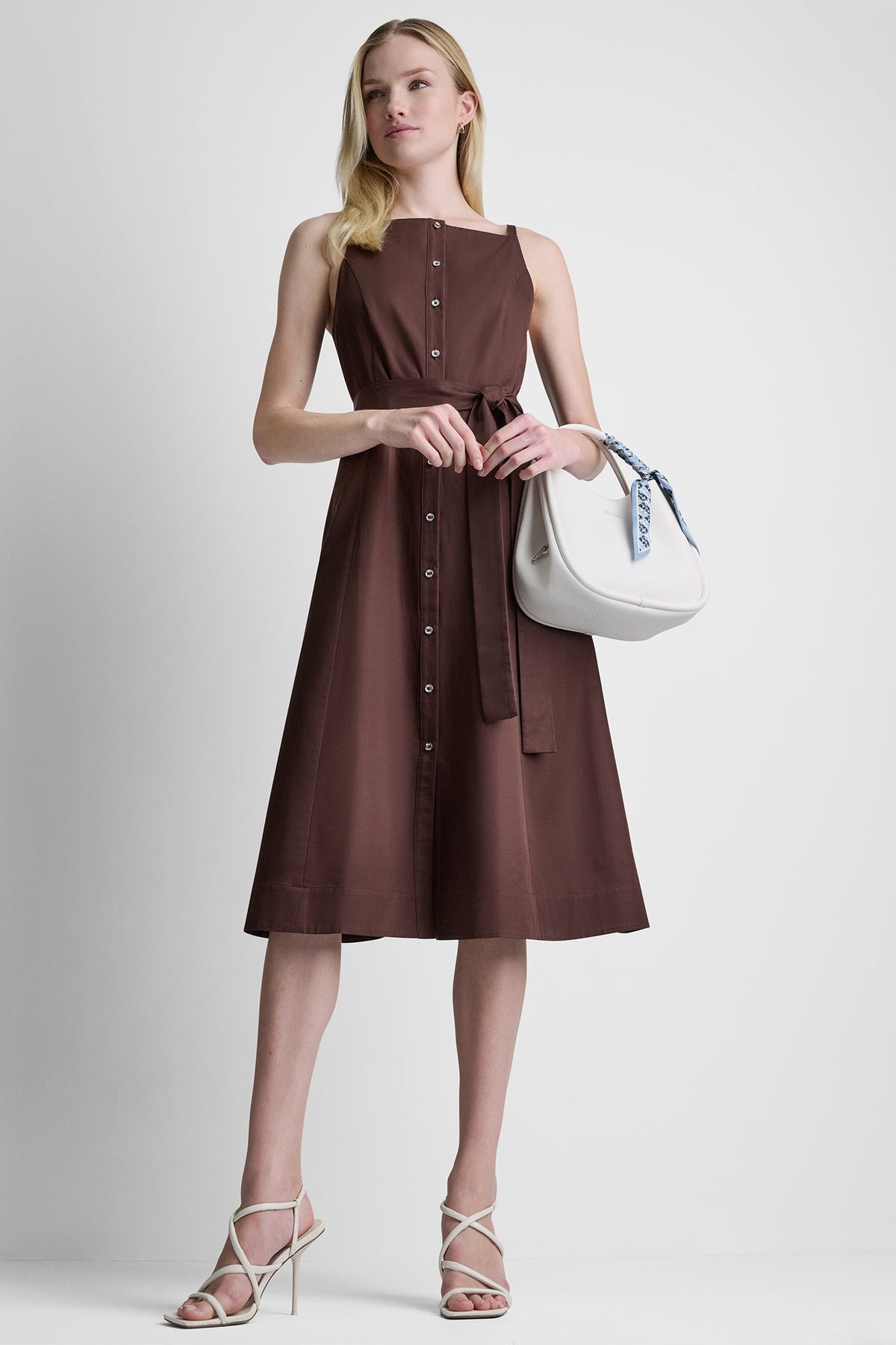 Java DKNY SLEEVELESS MIDI FIT & FLARE DRESS