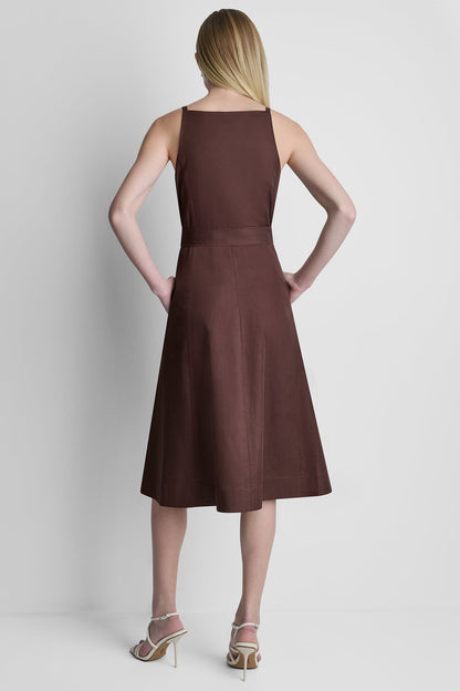 Java DKNY SLEEVELESS MIDI FIT & FLARE DRESS