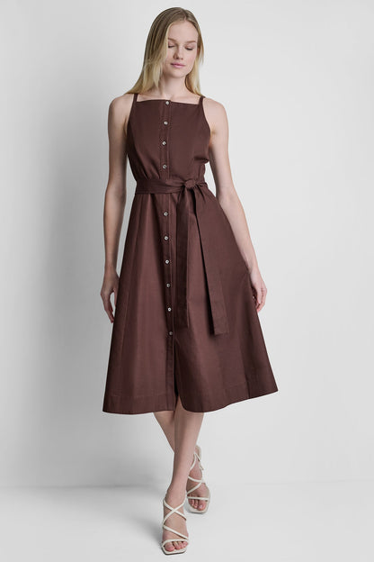 Java DKNY SLEEVELESS MIDI FIT & FLARE DRESS