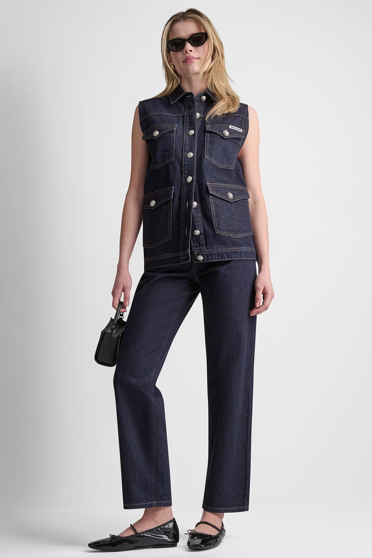 Fearless DKNY LONGLINE DENIM TRUCKER VEST